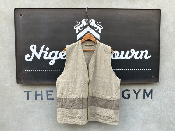 ナイジェルケーボン BEAN SACK BORDER VEST ベスト ヘンプ