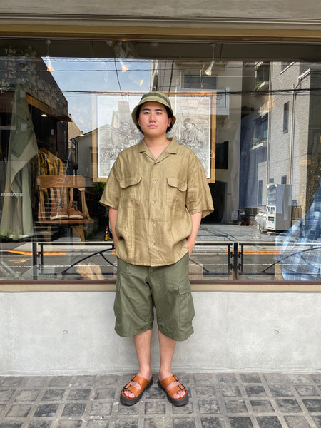 Nigel Cabourn　ナイジェルケーボン　オープンカラーシャツ　開襟シャツ　麻　リネン