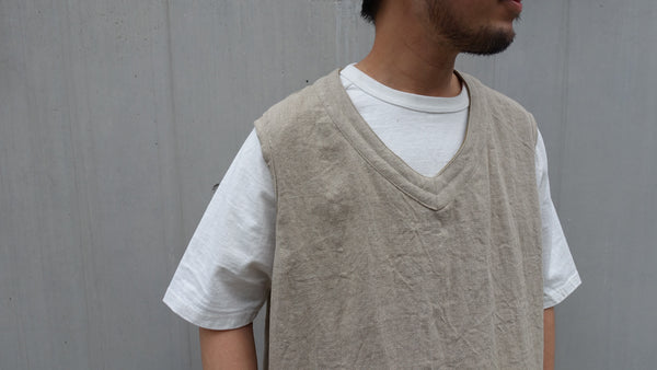 SS22 New Arrival》 FRENCH HOSPITAL VEST REVERSIBLE - French Linen