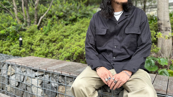 大人のためのシャツ 》OPEN COLLAR SHIRT - LINEN FLEECE – ナイジェル