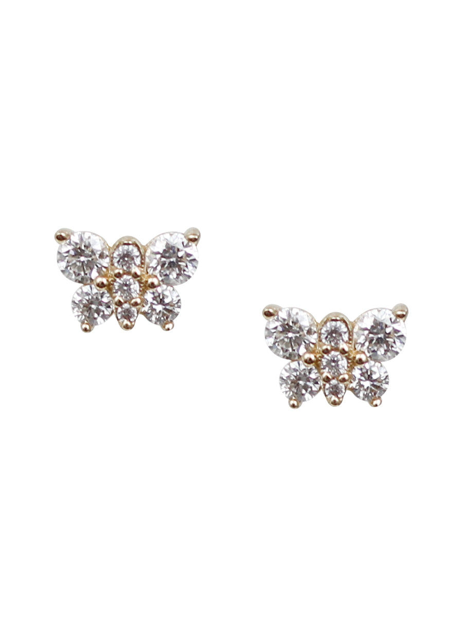 14K Petite Butterfly Diamond Posts - Lulu Designs Jewelry