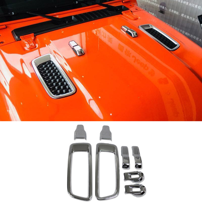 For Jeep Wrangler 2018-2022 Hood Vents Air Outlet Decorated Trims