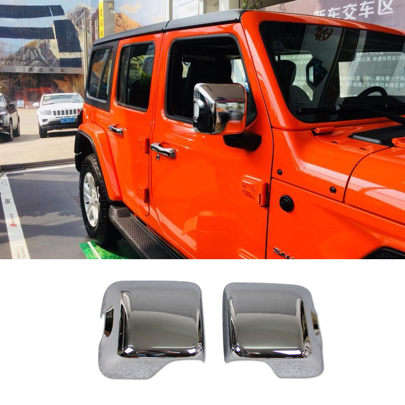 For Jeep Wrangler 2018-2023 Chrome View Mirror Molding Trim