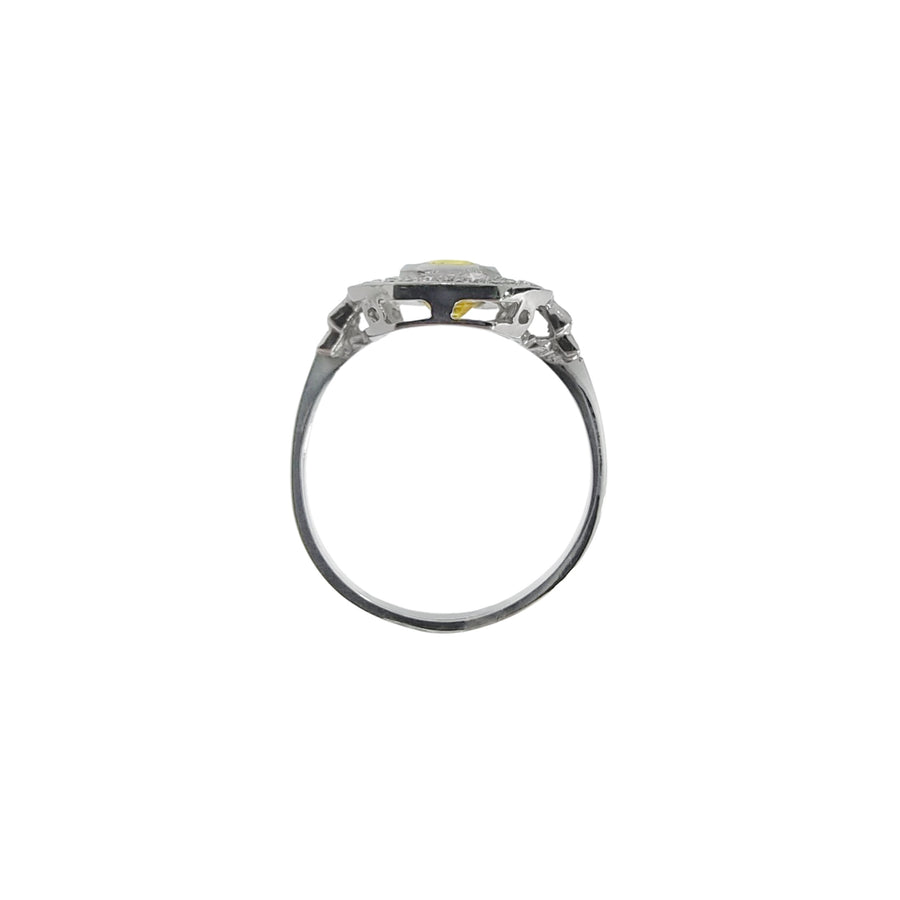 Vintage Style Yellow Sapphire & Diamond Ring