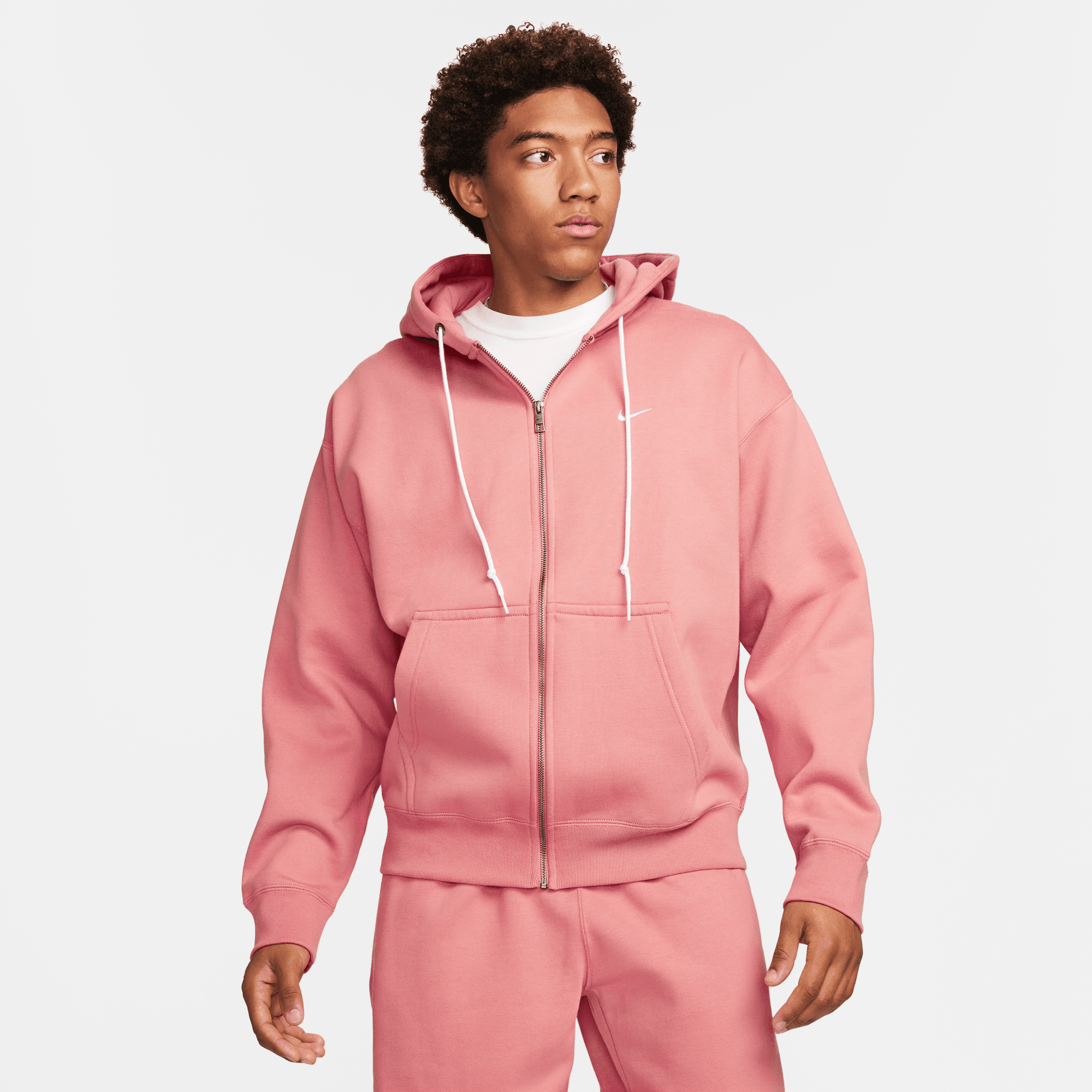 Nike Solo Swoosh Pink Full-Zip Hoodie