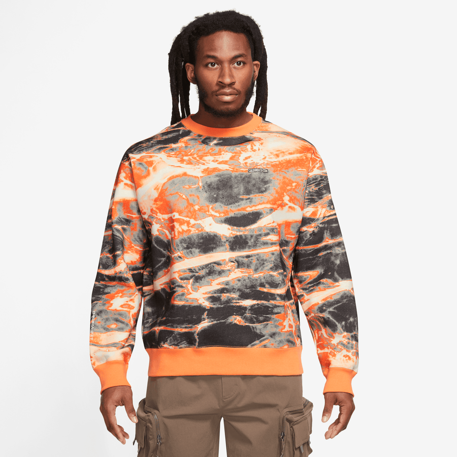 Nike ACG Therma-FIT Allover Print Orange Fleece Crew – Puffer Reds