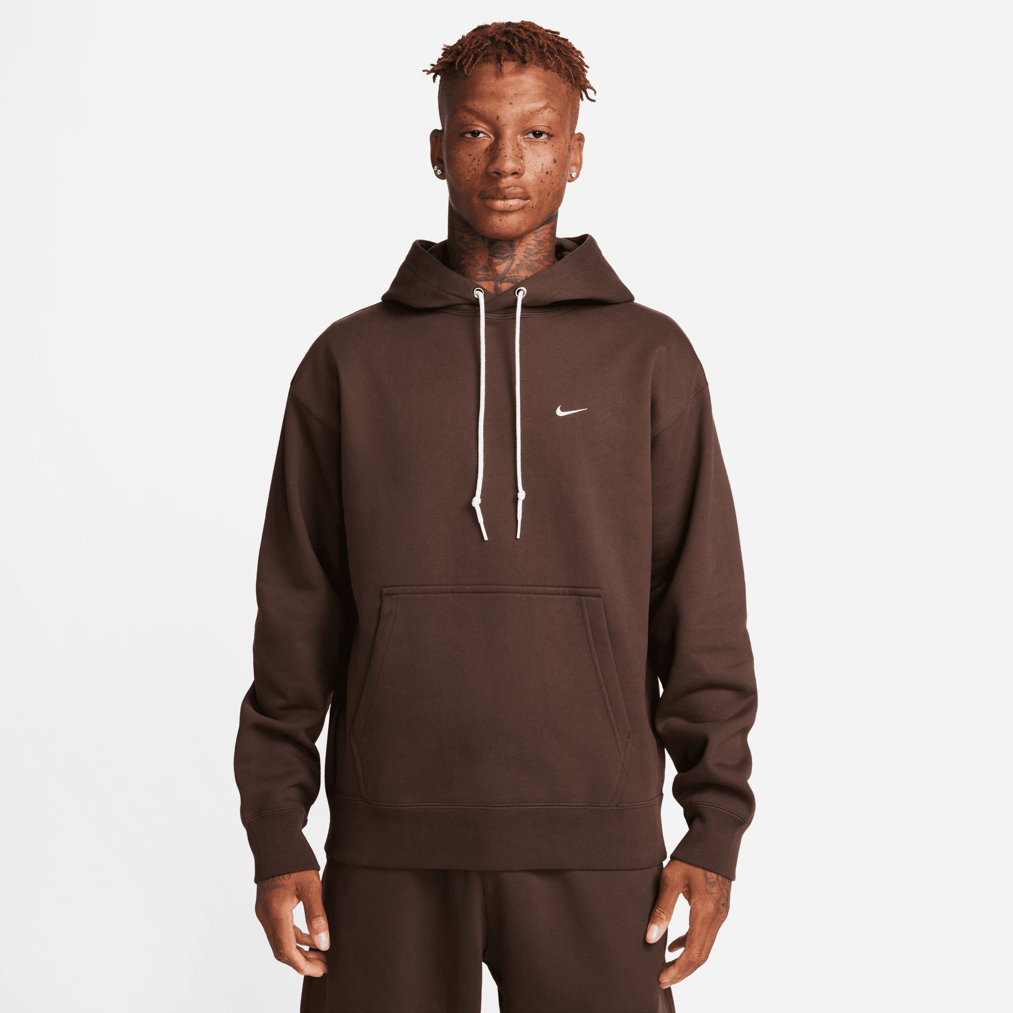 Nike Solo Swoosh Baroque Brown Fleece Pullover Hoodie