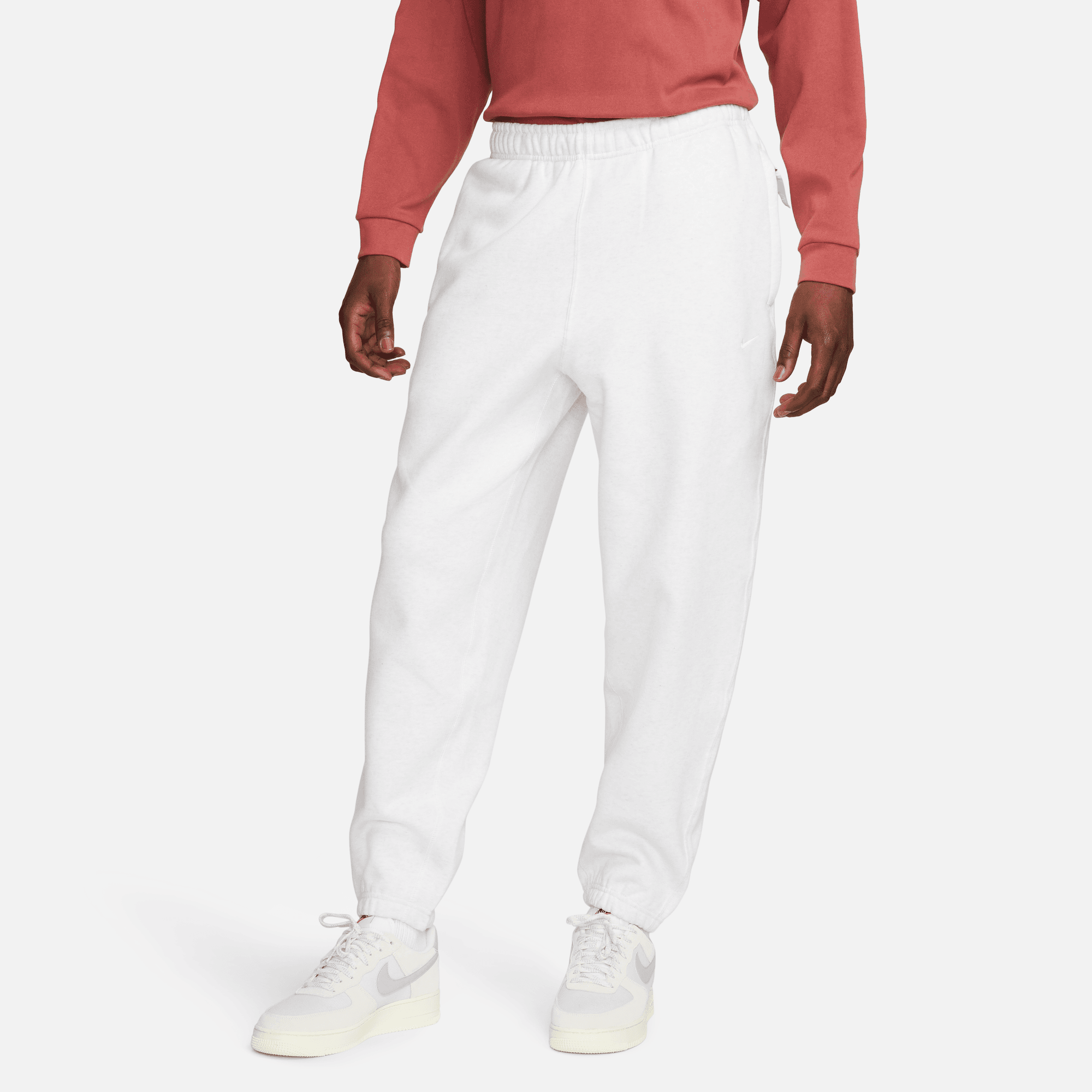 Nike Solo Swoosh White Fleece Pants