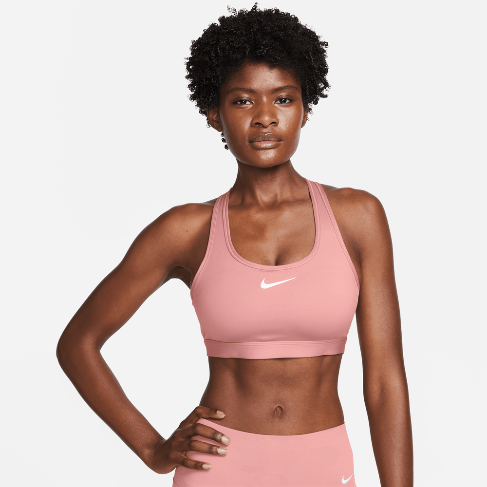 Nike Dri Fit Swoosh Medium Support Padded Sports Bra, Magic Ember/Chile Red/White,  Medium : : Clothing, Shoes & Accessories