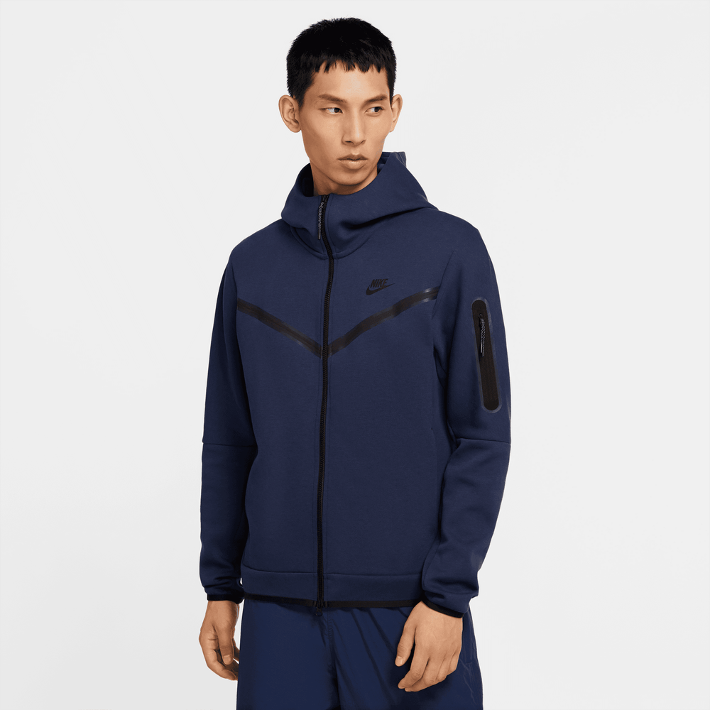 Nike Sportswear Tech Fleece Full-Zip Beige Hoodie - Puffer Reds