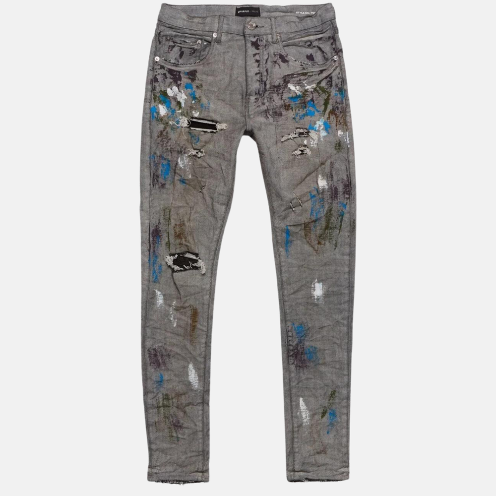 NWT Grey Purple Brand Iridescent Painter Grey Jeans Size 30 $320