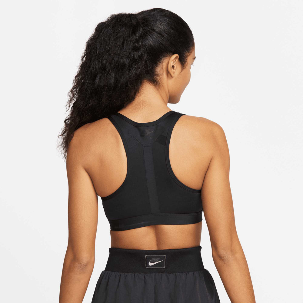 Nike Swoosh Icon Clash Wrap Women's Black Sports Bra - Puffer Reds