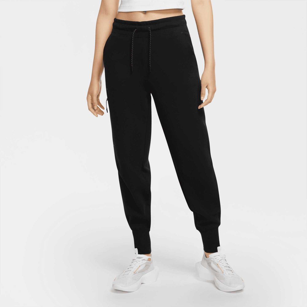 Nike Sportswear Women's Tech Fleece Black Mid Rise Joggers – Puffer Reds