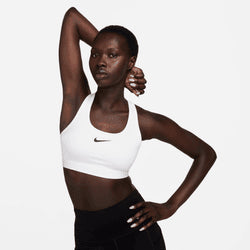 Nike Women's Black Swoosh Wrap Medium Support Padded Sports Bra – Puffer  Reds