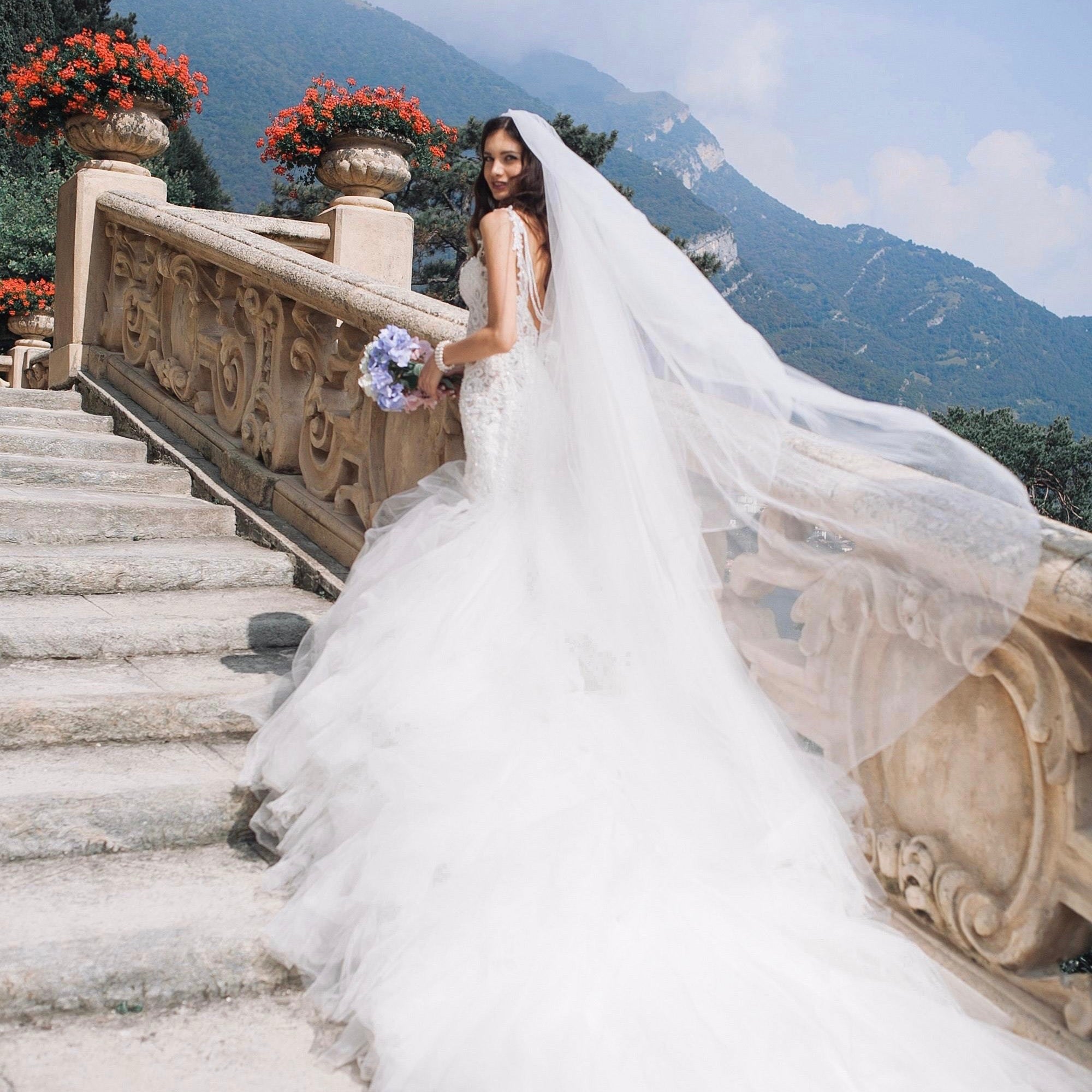 MARIBEL I  One Tier Veil with Pearls