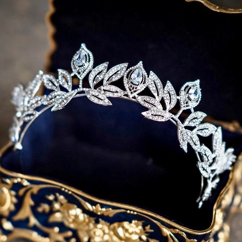 blue wedding tiaras