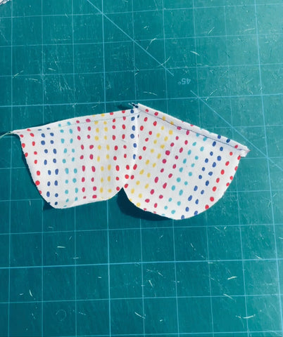 Top and bottom egg pieces sewn with a hem.