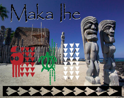 Maka Ihe the tip of the spear Hawaiian tribal triangle design 