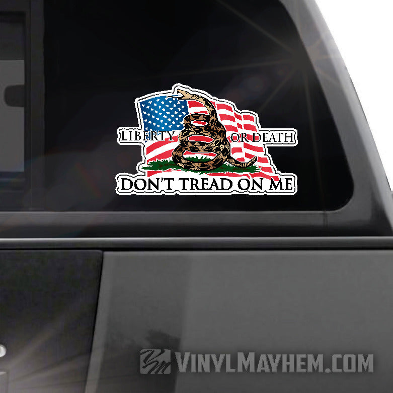 Don't Tread On Me Liberty Or Death sticker - Vinyl Mayhem