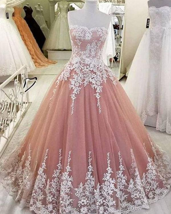 pink puffy quinceanera dresses