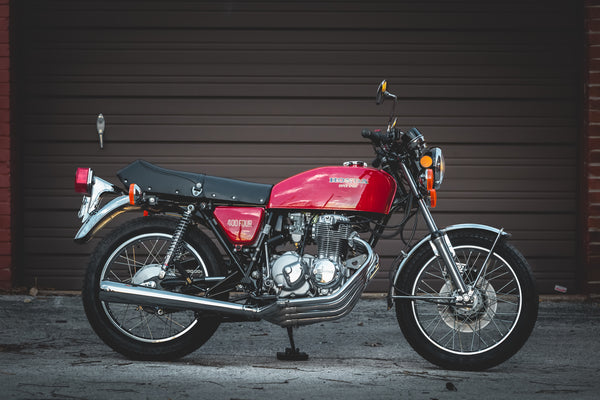 1974 Honda CB400F Super Sport Restoration garage door