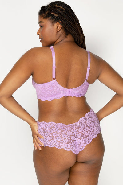 Smart & Sexy Women's Plus Size Retro Lace & Mesh Unlined Underwire Bra  Lilac Iris 40dd : Target