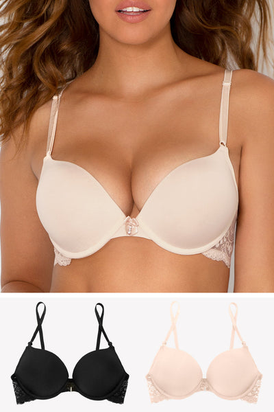 6 pcs Max Lift Power Wired Add 2 Cup Sizes T-Shirt Double Push Up Bra 32A  at  Women's Clothing store