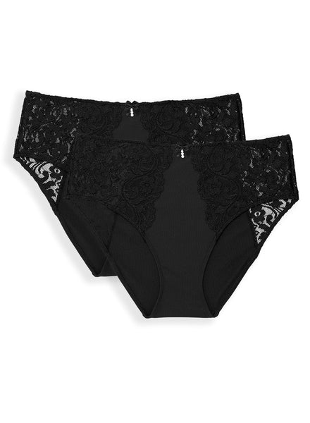 Xmarks Lace Thongs 2 Pack for Women Sexy High Waisted Thong