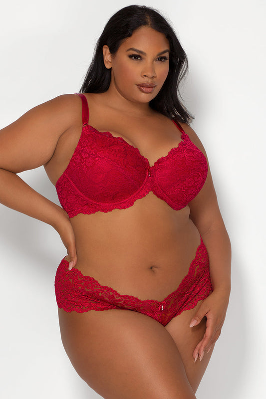 red lace push up bra