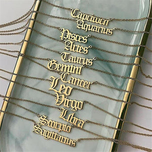 zodiac word necklace