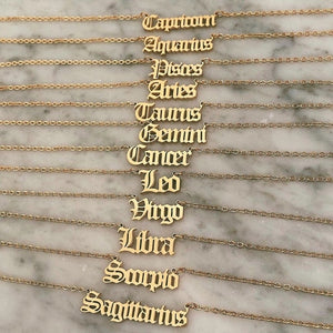 zodiac word necklace