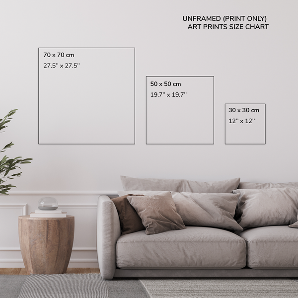 Tableau des tailles des impressions d'art