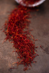 Saffron sprinkled on a table