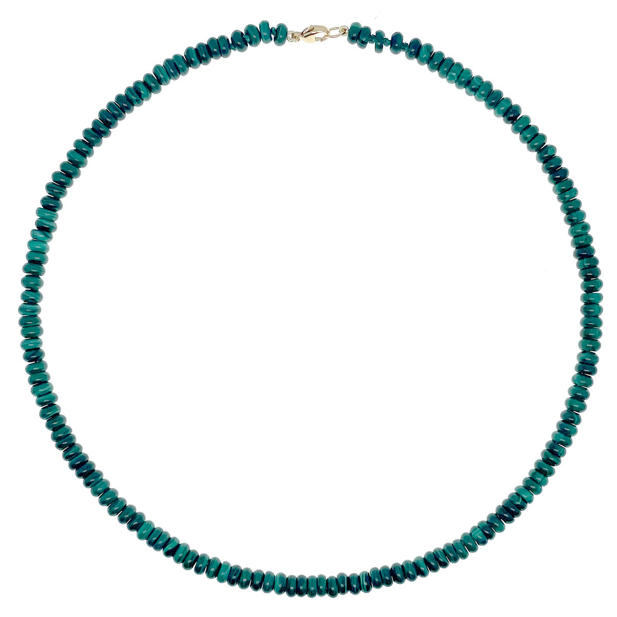 14K Gold Hand Knotted Malachite Strand Necklace – Upscale Consignment
