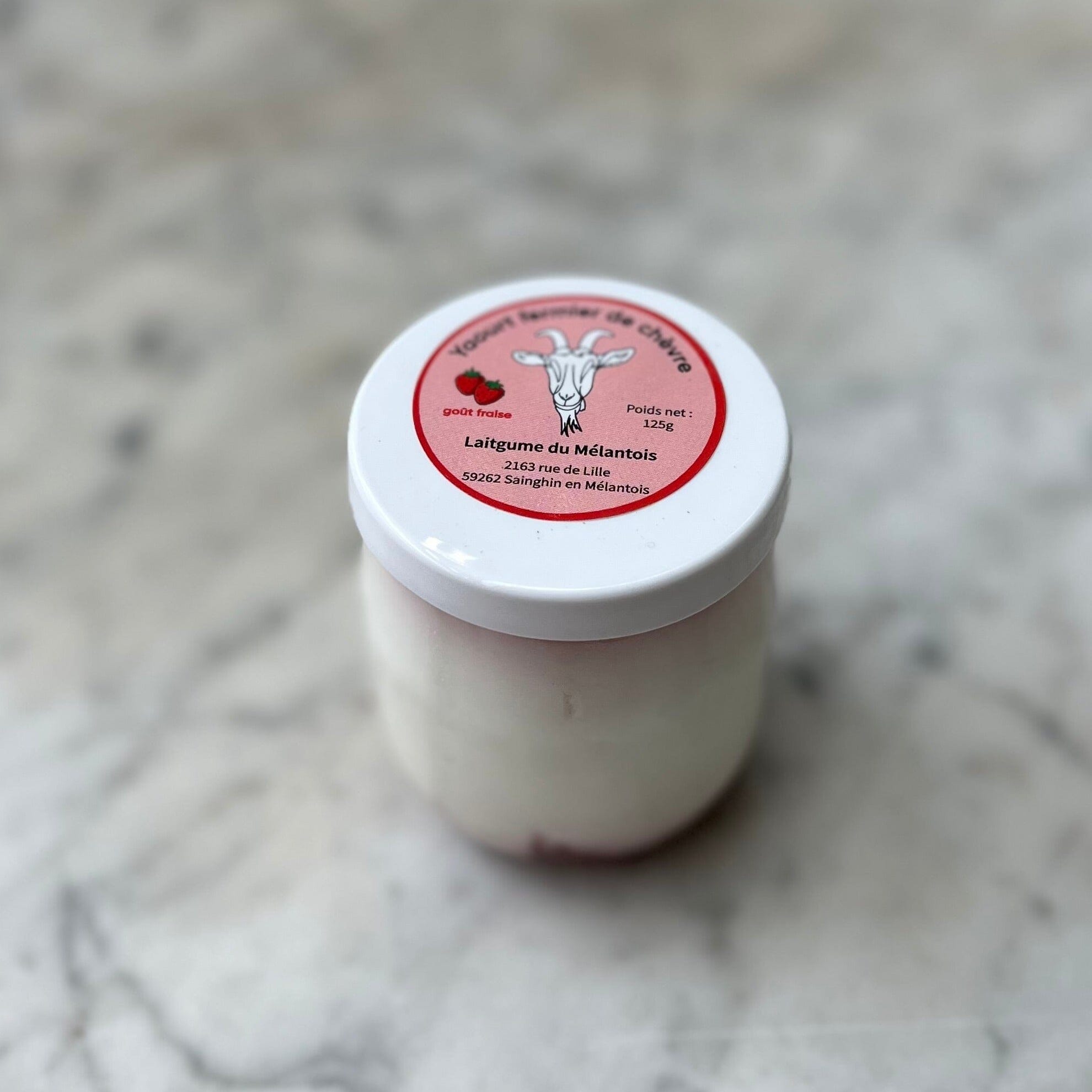 Yaourt au lait de chèvre à la confiture de fraise DLC courte 