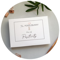 White & simple Poppleberry presentation box for A6 Positivity Postcards