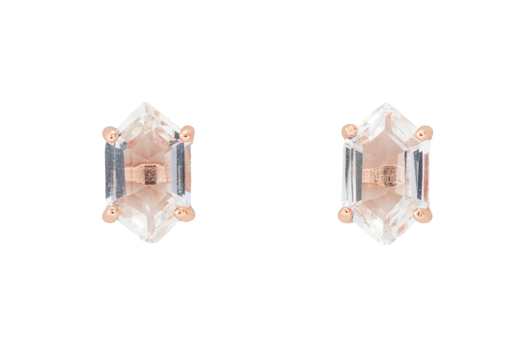 Auden Green Baguette Crystal Curler Earrings In Pink