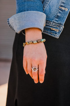 Green Turquoise Nugget Bracelet