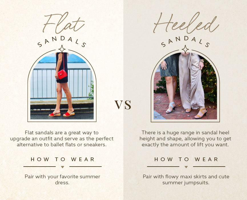 flat vs heeled sandals