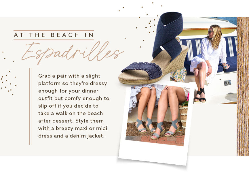 at the beach in espadrilles