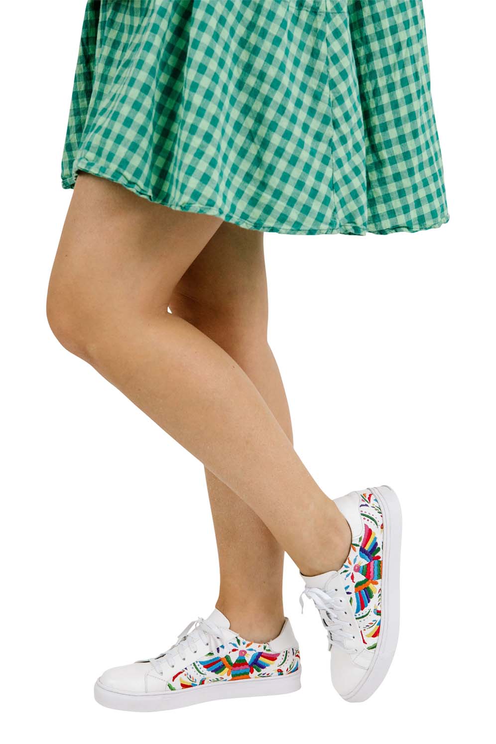 model in colorful sneakers