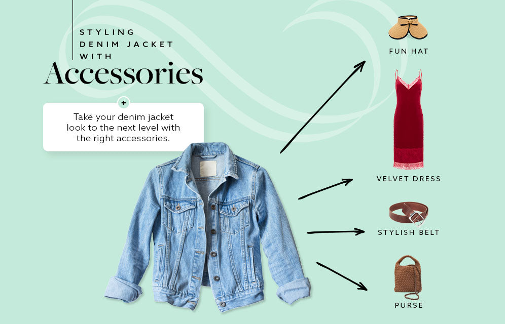styling denim jacket with accessories