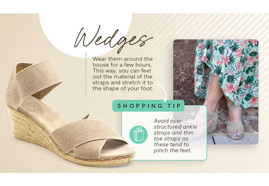 wedges more comfortable shopping tip