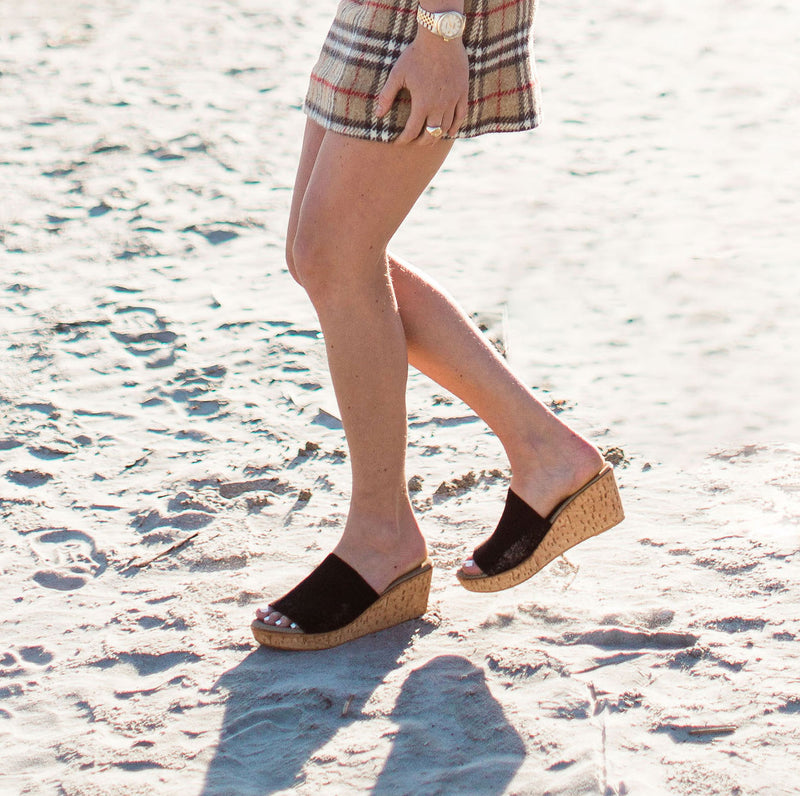 Kaylee - Cork Wedge Sandals 
