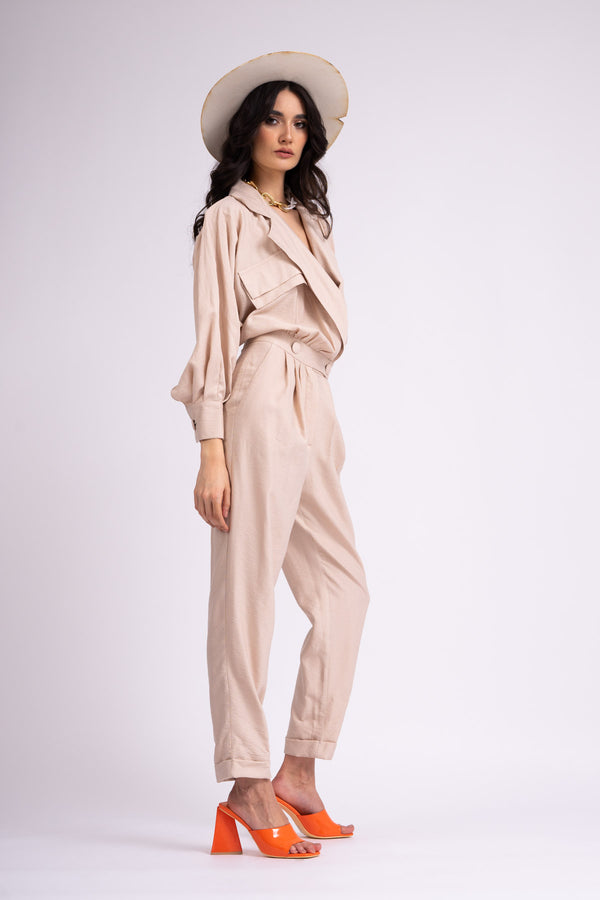 Camel maxi jumpsuit – Bluzat