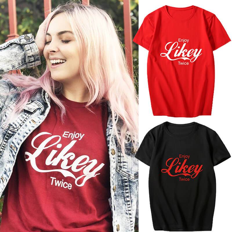 Twice Likey Printed Cotton Causual T Shirt Stray Kids Merch Shop Kpop Outfits Store