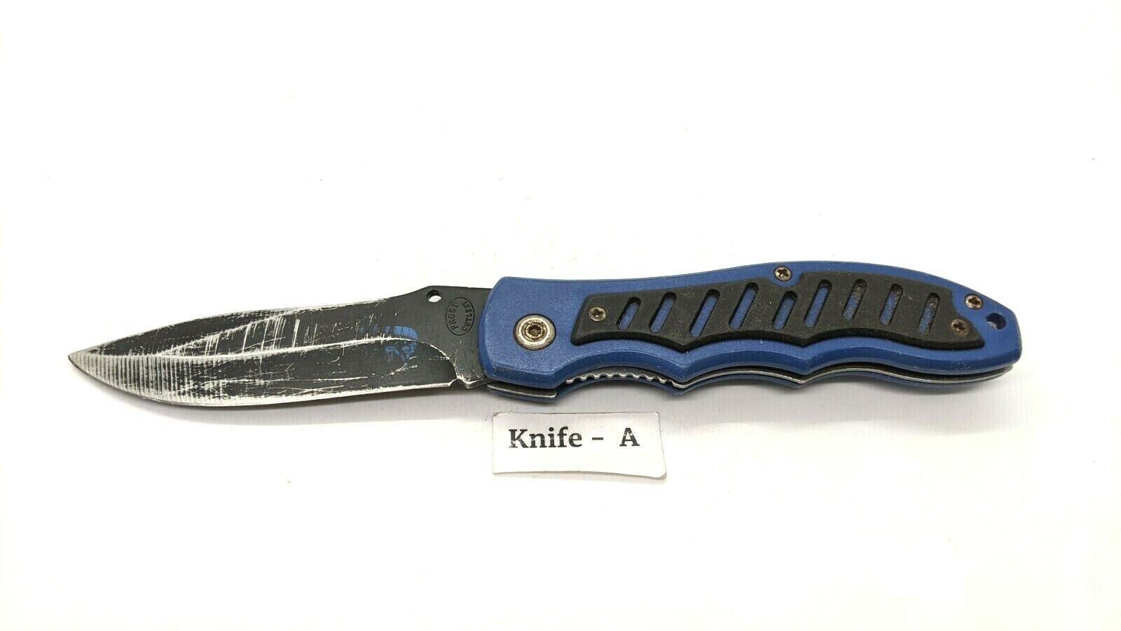 Frost Cutlery Folding Pocket Knife Plain Edge Liner Lock Blue & Black ABS Handle