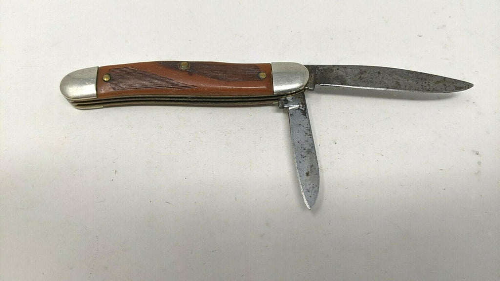 Vintage Anvil Prov USA Folding Pocket Knife 2 Plain Edge Blade 3 Pin W ...