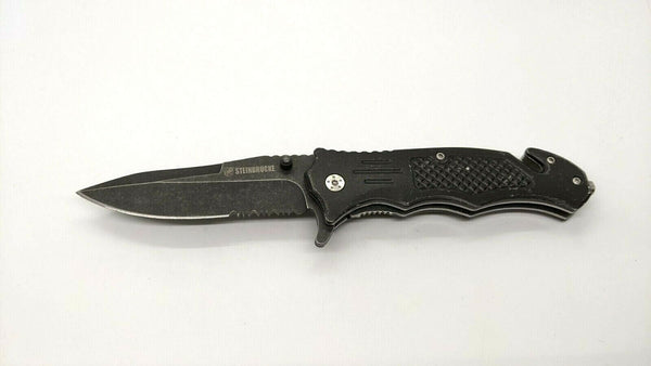 Blackstone Brand Tactical Folding Pocket Knife Black Textured Carbon Fiber  #902