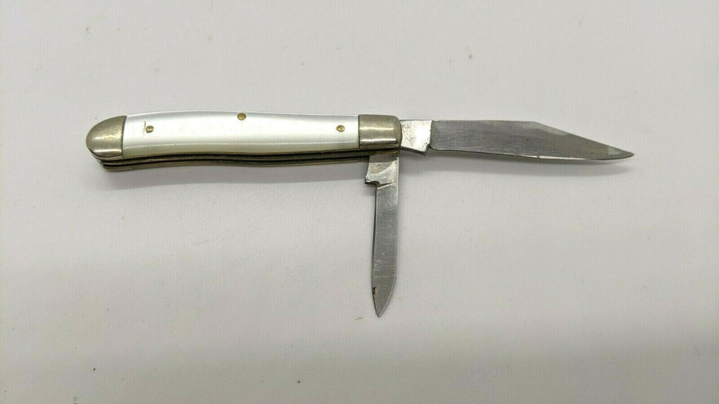 Vintage Sabre Japan 2 Blade Folding Pocket Knife Mother Of Pearl 3 Pin ...